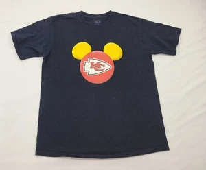 Kansas City Chiefs Mickey Mouse Ears Disney Black Graphic T-Shirt Youth XL 14/16 - Picture 1 of 4