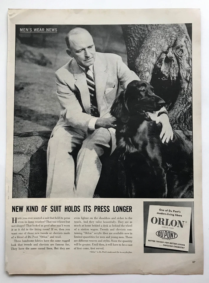 1953 年杜邦奥隆套装复古印刷广告通过化学杜邦改善生活 — 第 1/1 张图片