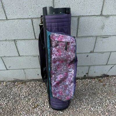 Sun Mountain Sports Ladies Floral 4 Way Golf Bag Cart Or Carry Strap Sunday Bag - Image 1 of 4