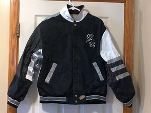 VINTAGE JEFF HAMILTON CHICAGO WEISSE SOX LEDERJACKE GRÖSSE M BRUST 21" L 25 USA - Bild 1 von 12