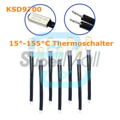 15°-155°C Temperaturschalter Thermoschalter Schließer/Öffner 250V 5A KSD9700 - Bild 1 von 4