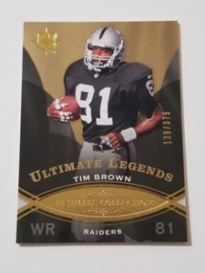 Tim Brown 2009 cubierta superior Ultimate Collection #139 139/375 Oakland Raiders - Imagen 1 de 2