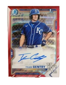 Bowman Chrome Tyler Gentry 2021 1st Bowman automático onda roja #/5 - Imagen 1 de 2