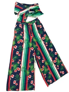 akira bahama baby outfit set wide leg pant and tie front crop top M L - Picture 1 of 3