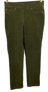 Rafaella Sport Comfort Womens Size 4P Green Elastic Waist Corduroy Pants - Picture 1 of 7