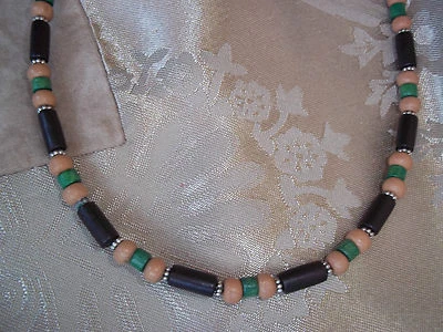 Hand Crafted 19 inch Unisex Wood Bead NECKLACE with MAGNETIC Clasp C-46 - Image 1 of 3