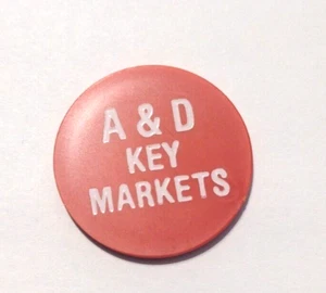 25 Cent - Red Token - Food Stamp Credit - A & D Key Markets - Picture 1 of 2