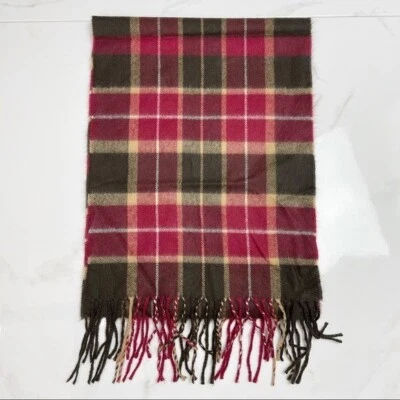 Bufanda D&Y Roja Marrón a Cuadros Rectangular Moda Flecos Gorpcore Cabincore Exterior Foto 1 de 2