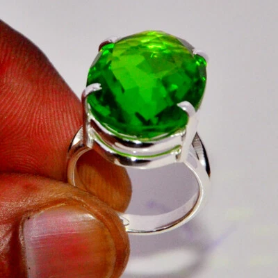  Peridot Ring,Gemstone  925 Sterling Silver Jewelry Ring'' - Image 1 of 3