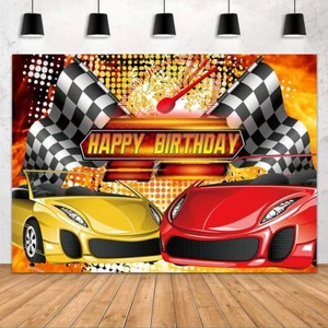 Racing Car Backdrop for Birthday Party Decorations FHZON 7x5ft Birthday Backg... - Picture 1 of 8