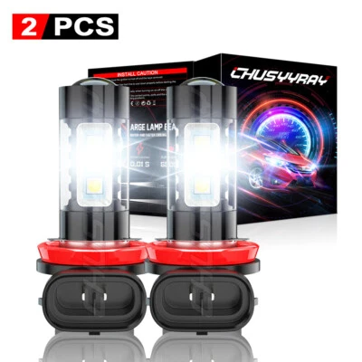 For BMW F10 F11 F30 F31 F34 H11 H8 160W Bright White LED Fog Driving Light Bulbs - Image 1 of 4