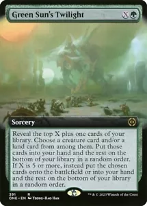 Lámina artística extendida Green Sun's Twilight x1 firexia: todo será uno casi nuevo Magic The Gathering - Imagen 1 de 1