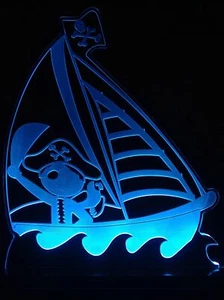Pirate Ship Kids Night Light LED Sign Remote Control - Picture 1 of 6