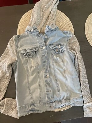 Mossimo Denim Distressed Sweater Jean Jacket size Medium - Image 1 of 3