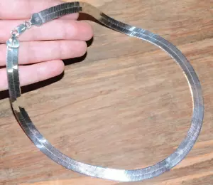 Signierte Milor 925 Italien Sterlingsilber Fischgrät Kette Halskette 18" 27g - Bild 1 von 10