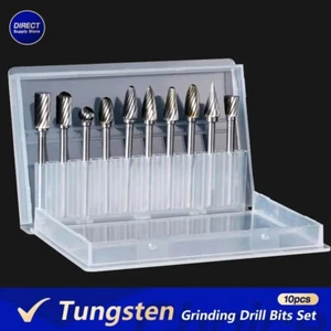 ✅SET 10 PUNTE FRESE in METALLO AL CARBURO DI TUNGSTENO Gambo 3 mm PROFESSIONALI - Foto 1 di 5