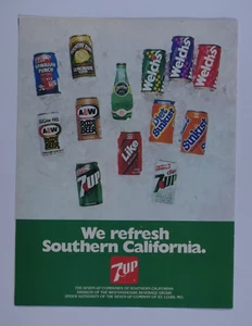 So. Anuncio impreso original California Regional 7 Up de colección 83 Sunkist A&W hawaiano punch - Imagen 1 de 6