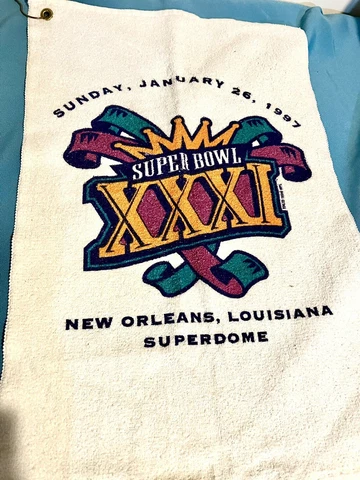 NFL Super Bowl XXXI Golf Towel Green Bay Packers New England Patriots New Orlean Cover