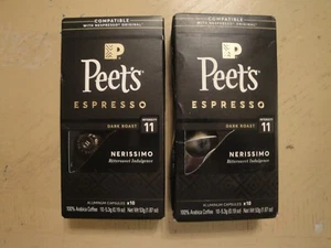 Peet's Coffee Dark Roast Espresso Pods Nerissimo Intensity 11 Ex:1/25 - 7/25 #M2 - Picture 1 of 1