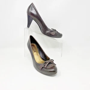 Antonio Melani Damen braun Leder Nieten an der Zehenpartie Slipper Absatz Pumps Größe 8,5 - Bild 1 von 13