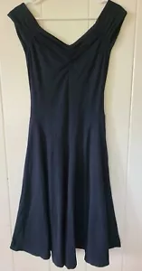 Vtg Betsey Johnson M Boat Neck Cottage Core Cotton Maxi Dress Gown Paneled Black - Picture 1 of 8