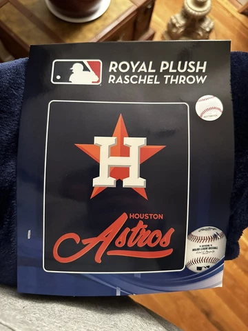 New Houston Astros Royal Plush Throw Blanket 50" X 60", Raschel Throw Cover