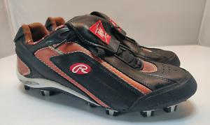 Rawlings Baseball Cleats Shoes Mens 10.5 Black Armor Tek Heart of the Hide