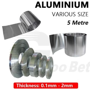 5 Metre Aluminium Strip 0.1- 2 mm Thick Metal Sheet Foil Band Roll Various Sizes - Picture 1 of 16
