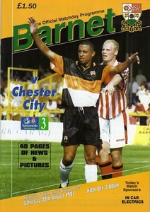 BARNET V CHESTER CITY 30/8/1997 DIV 3 PROGRAMME - Picture 1 of 1