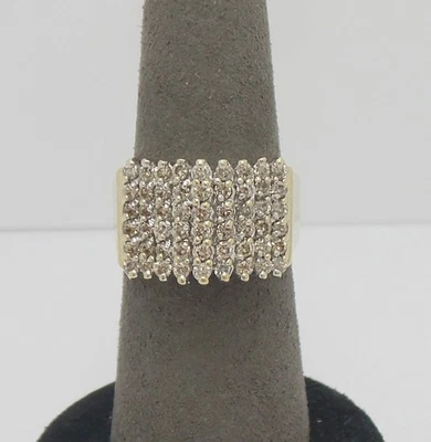 Vintage 1CT Natural Diamond Cocktail Anniversary Band Ring 10K Yellow Gold - Image 1 of 4