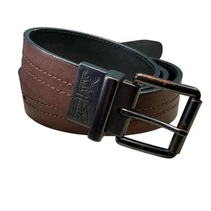 LEVI'S Herren Kunstleder Wendegürtel schwarz braun Größe 46-48 - Bild 1 von 9