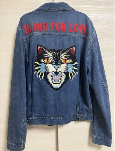 Gucci Giacca Denim Gatto Ricamo BLIND FOR LOVE Usatoo Ottimo T