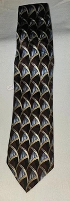 Galleria & CO 100% corbata seda púrpura y plata 60" B0119 Foto 1 de 4