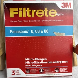 Paquete de 3 bolsas de vacío domésticas microalérgenos 3M Filtrete Panasonic U3 U6 68701B - Imagen 1 de 2