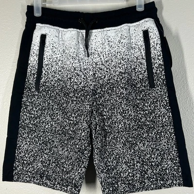 Pantalones Cortos Ocean Current Juveniles L Negro Blanco Moteado Cordón Bolsillos con Cremallera Foto 1 de 4