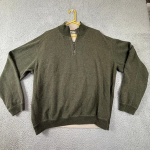 Tommy Bahama Mens XL Quarter Zip Reversible Pullover Olive Green Sweater - Picture 1 of 10