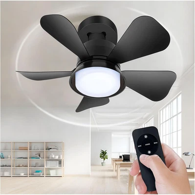 Low Profile Ceiling Fans with Lights and Remote Control, Modern Flush Mount Ceil - Image 1 of 4