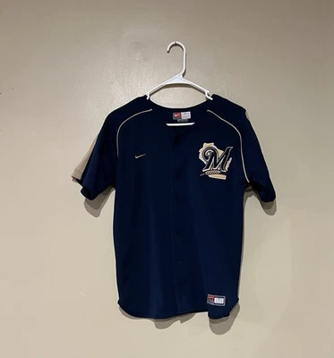 Camiseta Nike Team Niños Talla L Ryan Braun 8 Milwaukee Brewers MLB Béisbol Dorada Foto 1 de 4