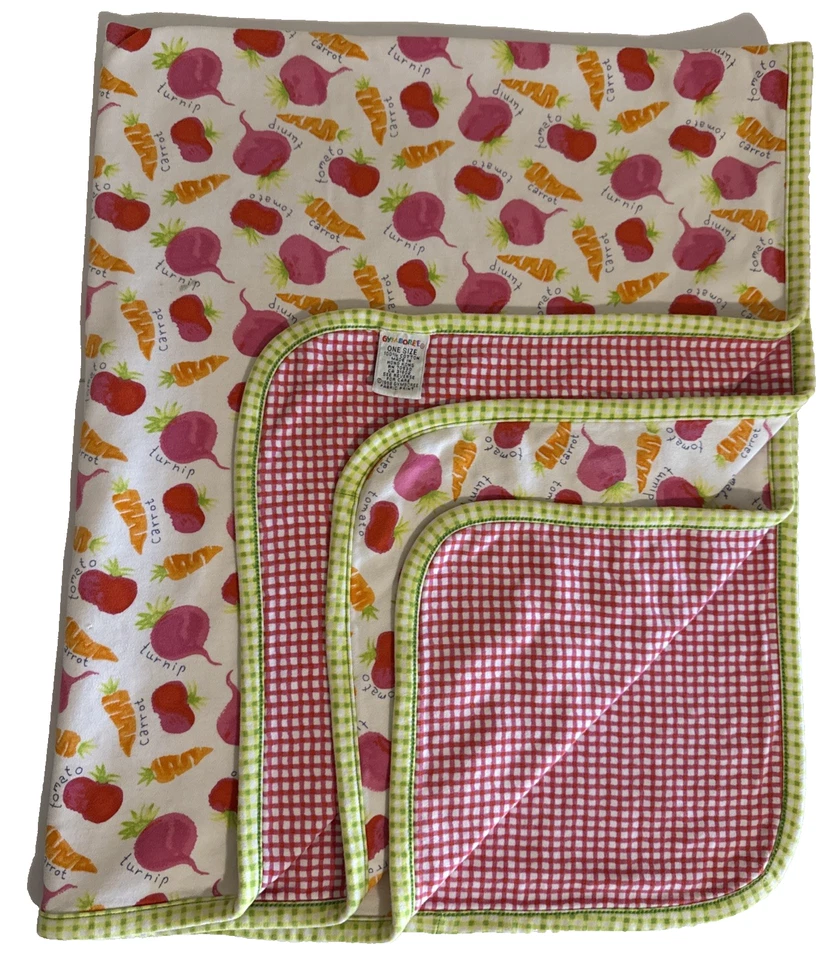 RARA Manta Bebé Gymboree Huerto Jardín Arco Iris Etiqueta Rosa Guinga 1998 De Colección Foto 1 de 4