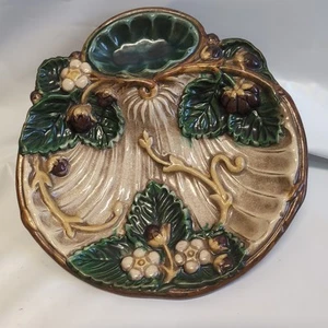 Plato de fresa estilo mayólica vintage decorativo no para comida - Imagen 1 de 12