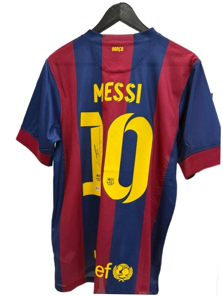 Jersey Messi BARCELONA UNICEF Signed Autographed Size L BAS Authentication - Image 1 of 4