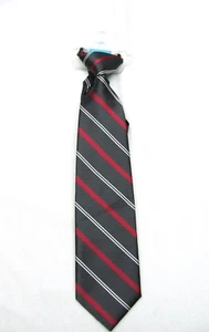 The CHILDREN'S PLACE Gray Stripe BOY'S Tie NECKTIE Pretied Plastic Clasp 24m -4T - Picture 1 of 6