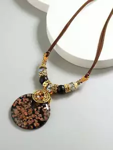 Round Glass Pendant Necklace Statement Necklace Modern Necklace Creative Jewelry - Picture 1 of 4