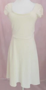 SALE American Eagle Knit Sweater Skater Dress Women Small Cream Lace Back - Picture 1 of 11