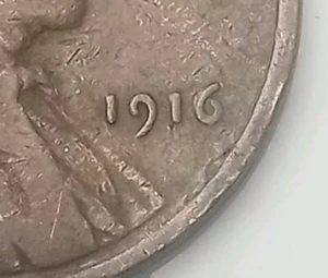 1916 P Copper Lincoln Wheat Cent Penny Coin,Free Shipping!!! - Picture 1 of 6