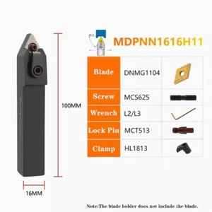 MDPNN1616H11 62.5° CNC Indexable Carbide Turning Tool Holder for DNMG1104 Insert - Picture 1 of 6
