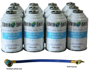 Arctic air for 1234yf, GET COLDER AIR, Refrigerant Support, 12 cans & brass hose - Picture 1 of 1