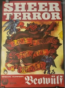 1995 Sheer Terror European Tour Poster Love Songs For The Unloved Support Beowul - Picture 1 of 9