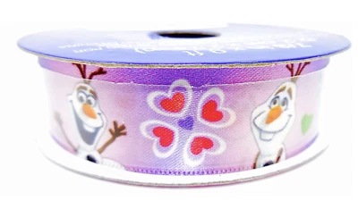 Disney Frozen Olaf & Hearts Ribbon,Purple,7/8'"x 9ft. - Image 1 of 2