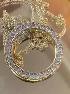 Colgante de colección de oro sobre plata 925 y diamantes círculo de vida hallazgo de patrimonio - Imagen 1 de 7